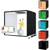 Coverzone Mini Fotoğraf Stüdyosu Işık Kutusu 40 cm x 40 cm Fotoğraf Çekim Çadırı Taşınabilir Katlanabilir +6 Çeşit Küçük Ürünler Için Çift Taraflı Renkli Arka Planlar