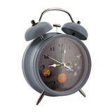 Coverzone Modern Siyah Renkli Çalar Saat Işıklı Dekoratif Yüksek Sesli Mekanik Alarm Sesli Siyah Renk Coverzone Işıklı Çalarsaat Alarmlı 16x11x5 cm (Mat Uzay Grisi)