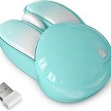 coverzone Mofii Wireless Mouse Renkli Tavşan Tasarım Kablosuz Sessiz Bilgisayar Notebook Laptop için Fare USB Nano Receiver Mouse Tak Çalıştır 9.2cm x 6cm (Turkuaz)
