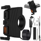 Coverzone Motosiklet Hızlı Şarj Cihazı 12V-24V Su Geçirmez Çift USB Type-C PD Hızlı Şarj Portu Auna Bağlantılı Telefon Tablet Şarj Adaptörü, Motosiklet, Bisiklet, Atv, Tekne, Motor Aksesuarı MT6