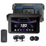 Coverzone Motosiklet Kamera Sistemi Çift Kameralı Ön Arka Kayıt 5.0 IPS Ekran WiFi GPS Destekli CarPlay Android Auto Uyumlu Loop Kayıt TPMS Destekli IP67 Su Geçirmez Sürüş Kayıt Cihazı | T9