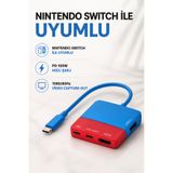 Coverzone Nintendo Switch Uyumlu USB-C Video Capture Dock 4K PD 100W USB 3.2 Docking Station | ZR1282
