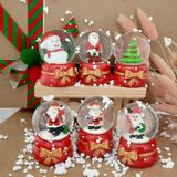 Coverzone Noel Baba ve Noel Ağacı 6'lı Set Masaüstü Pilli Işıklı Cam Küre Aydınlatma Dekoratif Hediyelik Yılbaşı veya Doğum Günlerine Yılbaşı Ağacı Özel Tasarım 6cm x 4cm No:7