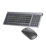 Coverzone Onezero Kablosuz Türkçe Klavye Mouse Set Şarjlı Klavye Mouse 2.4G USB Dongle ve Bluetooth Bağlantılı Ergonomik Tasarım Kablosuz Keyboard Fare Titanyum Renk ZR609