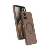 Coverzone Oppo A6 Pro ile uyumlu Kılıf MagSafe ile uyumlu Z-Samara Kapak Wireless Şarj Özellikli Stand Olabilen Oppo A6 Pro kilif Desert Gold