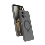 Coverzone Oppo A6 Pro ile uyumlu Kılıf MagSafe ile uyumlu Z-Samara Kapak Wireless Şarj Özellikli Stand Olabilen Oppo A6 Pro kilif Titanyum Gri