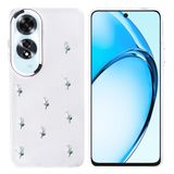 Coverzone Oppo A60 ile uyumlu Kılıf Airbag Köşeli 2mm Kamera Çıkıntı Korumalı Simli Şeffaf Baskılı Z-Kutup Kapak Lale