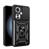 Coverzone Oppo Reno 11FS ile Uyumlu PhoenixShield Sürgülü Kamera Korumalı Kapak, Tam Koruma Manyetik Vega Kapak Kılıf Siyah