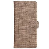 Coverzone Oppo Reno 5 Lite İle Uyumlu Standlı Kartvizitli ve Para Gözlü Kumaş Desen Cüzdan Kılıf Gold
