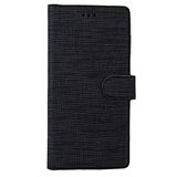Coverzone Oppo Reno 5 Lite İle Uyumlu Standlı Kartvizitli ve Para Gözlü Kumaş Desen Cüzdan Kılıf Siyah
