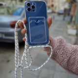 Coverzone Oppo Reno 7 4G ile uyumlu İpli Boyun Askılı Silikon Kılıf Dulcet Epiphany Kılıf Siyah