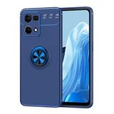 Coverzone Oppo Reno 7 4G ile uyumlu Kılıf Ravel Yüzük Tutuculu 360 derece dönebilen yüzük halkası Stand olabilen Oppo Reno 7 4G ile uyumlu Silikon Kılıf Mavi