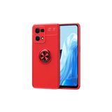 Coverzone Oppo Reno 7 4g Ile Uyumlu Kılıf Ravel Yüzük Tutuculu Standlı Silikon Kırmızı