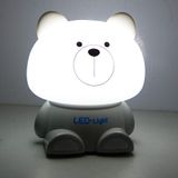 coverzone Oturan Sevimli Panda Silikon 5 Mod USB şarjlı 15 cm Dokunmatik Gece Lambası Gri