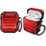 Coverzone overzone Airpods 2 İle Uyumlu Kulaklık Koruyucu Çengelli Greenwood Armor Silikon Kılıf Kırmızı