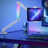 CoverZone P67H | Profesyonel Ayarlanabilir LED Işıklı Uzun Kollu Alüminyum Masaüstü 14.6 Inç Kadar Uyumlu iPad ile Uyumlu Tablet Stant ve Tutucu | Cantilever Kol Tasarım, 360° Döner, Tablet Standı
