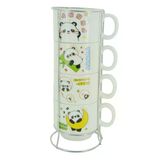 Coverzone Panda Temalı 200 ml Seramik Kupa Bardak Çay ve Kahve Servisleriniz için Renkli Tasarım