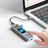 Coverzone Parmak İzi Şifreleme Özellikli M.2 SSD Kutusu Type-C Alüminyum Harici SSD Enclosure 2230 2242 2280 Uyumlu 1000MB/s Hız Silikon Kılıflı Veri Depolama Kutusu ITH18-U124, Gri