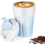 Coverzone Paslanmaz Çelik Su Matarası Spor Matarası, Kapaklı 400 ml, Sızdırmaz Çocuk Şişesi, Ev Ofis Okul Kamp yada Tatilde Kullanıma Uygun, Fitness Su Şisesi (Mavi)