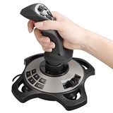Coverzone PC Uyumlu Flight Stick Simülasyon Uçuş Kontrol Cihazı, 4 Eksen, 8 Yönlü HAT Switch, 12 Programlanabilir Tuş, Titreşim Destekli, Windows 7/8/10/11 Uyumlu | PXN 2113 Pro
