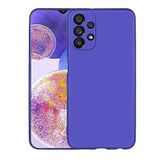 Coverzone Premier Galaxy A23 ile uyumlu Kılıf Soft ve pürüzsüz dış yüzey Silikon Kılıf, Ultra ince yapılı Galaxy A23 uyumlu Kılıf Esnek silikon Premier Arka Kapak Saks Mavisi