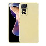 Coverzone Premier Xiaomi Redmi Note 11 ile uyumlu Kılıf Soft ve pürüzsüz dış yüzey Silikon Kılıf, Ultra ince yapılı Xiaomi Redmi Note 11 uyumlu Kılıf Esnek silikon Premier Arka Kapak Gold