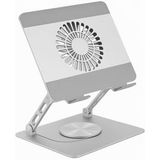 Coverzone Profesyonel Laptop Soğutucu Stand Tek Büyük Fanlı Şok Soğutma Type-C 360° Döner K8