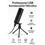 Coverzone Profesyonel Rgb Mikrofon - Usb, 24 Bit/96Khz, Kardioid, Tripodlu, Oyun Ve Yayıncı Dostu Q9