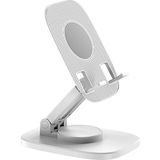 Coverzone Profesyonel Telefon Tutucu A+ Kalite 360 Derece Ayalarlanabilir Ultra Ince Gerçek Tok Alüminyum Gövde Telefon Tutucu Masaüstü Telefon Stand F17S - Beyaz