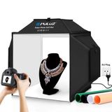Coverzone Puluzz 30x30x30 cm Katlanabilir LED Fotoğraf Çekim Çadırı Stüdyo Işık Kutusu, 120 LED Halka Işık, CRI95, USB Güç,%1-100 Parlaklık Ayarı, 6 Renk Arka Fonlu Ürün Fotoğraf Çekim Seti (PU5032B)