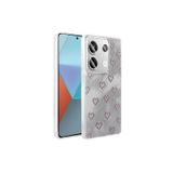 Coverzone Redmi Note 13 Pro 4G İle Uyumlu Figürlü Ponti Silikon Telefon Kılıfı Gümüş Kalp