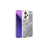 Coverzone Redmi Note 13 Pro Plus 5G İle Uyumlu Figürlü Ponti Silikon Telefon Kılıfı Gümüş Kalp