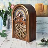 Coverzone Retro Radyo Taşınabilir Bluetooth Speaker Ve Hoparlör Ahşap Kaplama Klasik Antika Tarzı İç Ve Dış Mekan Multiband Usb Girişli Deko