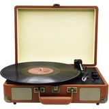 Coverzone Retro Taşınabilir Bluetooth Plak Çalar – 33/45 Hız Destekli, USB Sürücü ile Dijital Oynatma, 18–30 cm Plak Uyumu, Vintage Klasik Çanta Tasarım, Yakut İğneli Pikap | TR-98Q