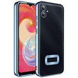 coverzone Samsung Galaxy A04E ile uyumlu Kılıf Kamera Korumalı Logo Gösteren Parlak renk kenar çizgileri ile şık bir tasarım Colored Z-Omega Kapak (SİERRA MAVİ)