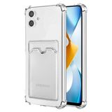 Coverzone Samsung Galaxy A05 ile Uyumlu Kartlıklı Şeffaf Kamera Koruma Yükseltisi Z-Serta Silikon Anti-Şok Özellikli Köşeleri Airbag Şeffaf Telefon Kılıfı