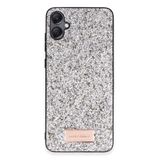 Coverzone Samsung Galaxy A05 ile Uyumlu Parlak Simli Telefon Bright Kılıfı Boncuk İşlemeli Şık Tasarım Darbe Emici Kenarlar Tam Koruma Sağlayan Kaymaz Kapak Galaxy A05 için Kılıf Gümüş