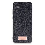 Coverzone Samsung Galaxy A05 ile Uyumlu Parlak Simli Telefon Bright Kılıfı Boncuk İşlemeli Şık Tasarım Darbe Emici Kenarlar Tam Koruma Sağlayan Kaymaz Kapak Galaxy A05 için Kılıf Siyah