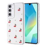 Coverzone Samsung Galaxy A06 ile uyumlu Kılıf Airbag Köşeli 2mm Kamera Çıkıntı Korumalı Simli Şeffaf Baskılı Z-Kutup Kapak Kiraz