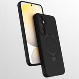Coverzone Samsung Galaxy A07 ile uyumlu Kılıf MagSafe ile uyumlu Z-Samara Kapak Wireless Şarj Özellikli Stand Olabilen Galaxy A07 kilif Siyah