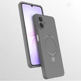 Coverzone Samsung Galaxy A07 ile uyumlu Kılıf MagSafe ile uyumlu Z-Samara Kapak Wireless Şarj Özellikli Stand Olabilen Galaxy A07 kilif Titanyum