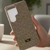 Coverzone Samsung Galaxy A14 ile Uyumlu Elmas Desen Taşlı Kılıf – 2 mm Kamera Çıkıntı Koruma, Işıltılı Lüks Şık Darbe Emici Kapak Altın