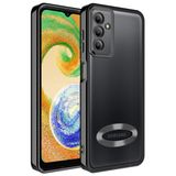 coverzone Samsung Galaxy A14 ile uyumlu Kılıf Kamera Korumalı Logo Gösteren Parlak renk kenar çizgileri ile şık bir tasarım Colored Z-Omega Kapak (GOLD)
