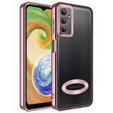 coverzone Samsung Galaxy A14 ile uyumlu Kılıf Kamera Korumalı Logo Gösteren Parlak renk kenar çizgileri ile şık bir tasarım Colored Z-Omega Kapak (KOYU YEŞİL)