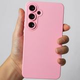 Coverzone Samsung Galaxy A14 İle Uyumlu Yüksek Kalite Özel Tasarım Kadife İç Yüzey Lansman Silikon Premium Telefon Kılıfı-SD02-Şeker Pembe