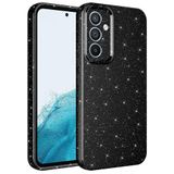 Coverzone Samsung Galaxy A14 ile uyumlu Z-Jelly Kılıf Kamera Korumalı Simli Işılıtılı Renkli Parlak Silikon Kapak-Siyah