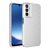 Coverzone Samsung Galaxy A15 ile uyumlu Z-Jelly Kılıf Kamera Korumalı Simli Işılıtılı Renkli Parlak Silikon Kapak-Silver