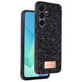 Coverzone Samsung Galaxy A16 5G ile Uyumlu Parlak Simli Telefon Bright Kılıfı Boncuk İşlemeli Şık Tasarım Darbe Emici Kenarlar Tam Koruma Sağlayan Kaymaz Kapak Galaxy A16 5G için Kılıf Siyah