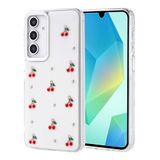 Coverzone Samsung Galaxy A16 ile uyumlu Kılıf Airbag Köşeli 2mm Kamera Çıkıntı Korumalı Simli Şeffaf Baskılı Z-Kutup Kapak Kiraz