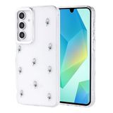 Coverzone Samsung Galaxy A16 ile uyumlu Kılıf Airbag Köşeli 2mm Kamera Çıkıntı Korumalı Simli Şeffaf Baskılı Z-Kutup Kapak Lale